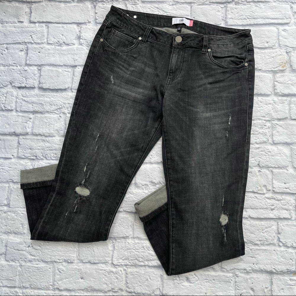 NEW Cabi Slim Boyfriend Distressed Jeans Size 12